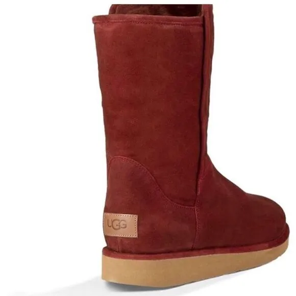 UGG COLLECTION ABREE SUEDE WOMEN SHORT BOOTS RUST US 6