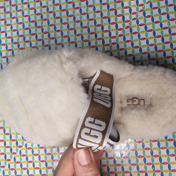 UGG Cream Sandals Plush Slip-On Comfort