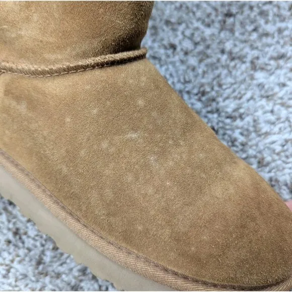 UGG Customizable Bailey Bow Short Boots Women's 8 Chestnut Bow