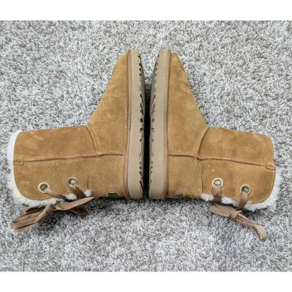 UGG Customizable Bailey Bow Short Boots Women's 8 Chestnut Bow