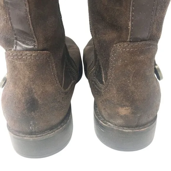 UGG Dayle Riding Tall Distressed Leather Western Boots Brown Women's Size 9