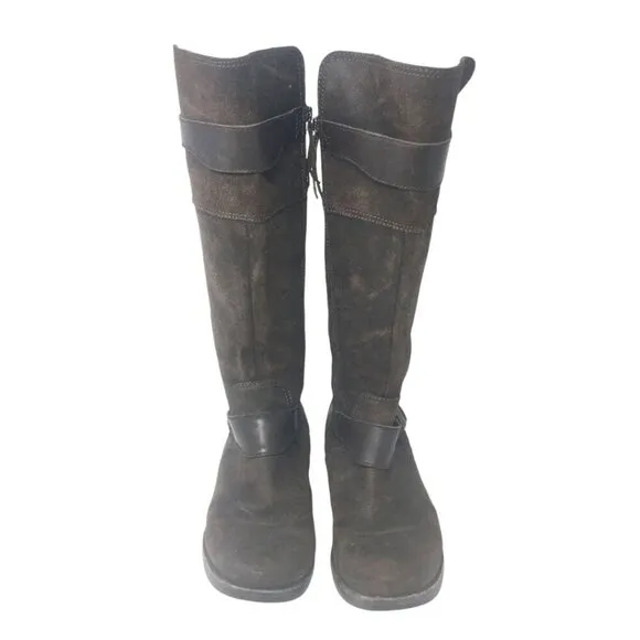 UGG Dayle Riding Tall Distressed Leather Western Boots Brown Women's Size 9