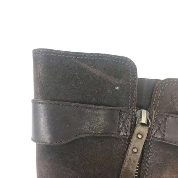 UGG Dayle Riding Tall Distressed Leather Western Boots Brown Women's Size 9