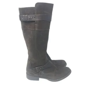 UGG Dayle Riding Tall Distressed Leather Western Boots Brown Women's Size 9