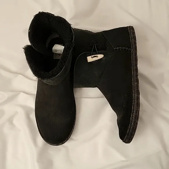 UGG EUC Genuine Shearling Boots Convertible Foldable Suede Winter Ankle Boots