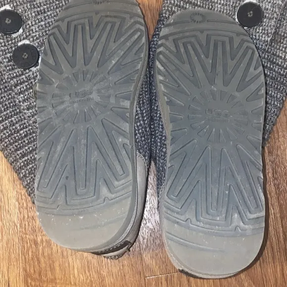 UGG Gray Sweater Tall Boots with Buttons Size 10