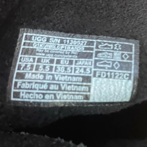 UGG Josefene Short Water Resistant Suede Boots Size US 7.5 In Black