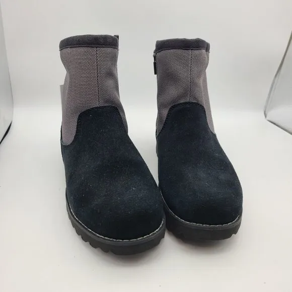 UGG Kids Boots Bayson black gray short zipper shearling 1098110K sz 4 36 new