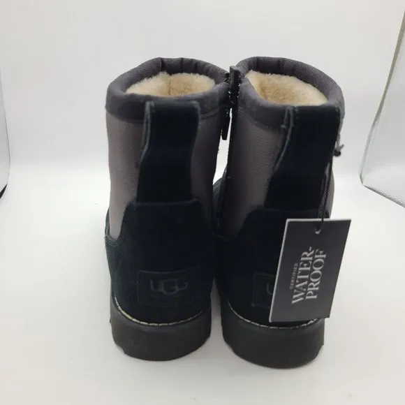 UGG Kids Boots Bayson black gray short zipper shearling 1098110K sz 4 36 new