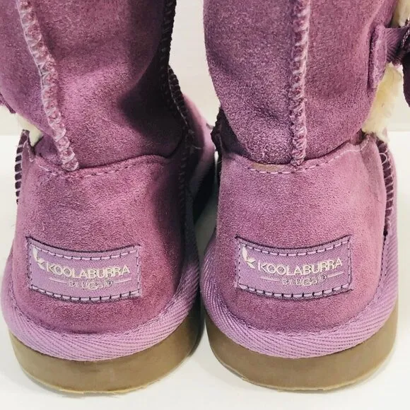 UGG Koolaburra  Suede Victoria Short Boots Girl's 3 Lavndr Suede Sheepskin Lined