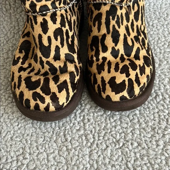 Ugg leopard print classic short boots classic calf hair animal print boots