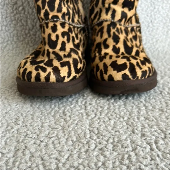 Ugg leopard print classic short boots classic calf hair animal print boots