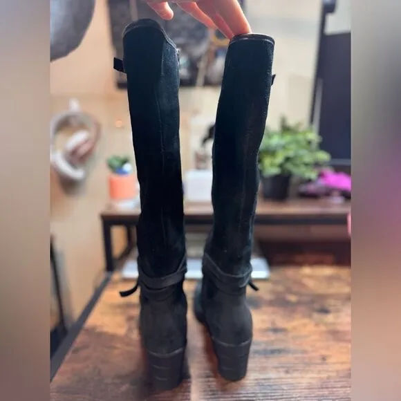 UGG Lesley Tall Leather Wedge Boots. Black Size 6