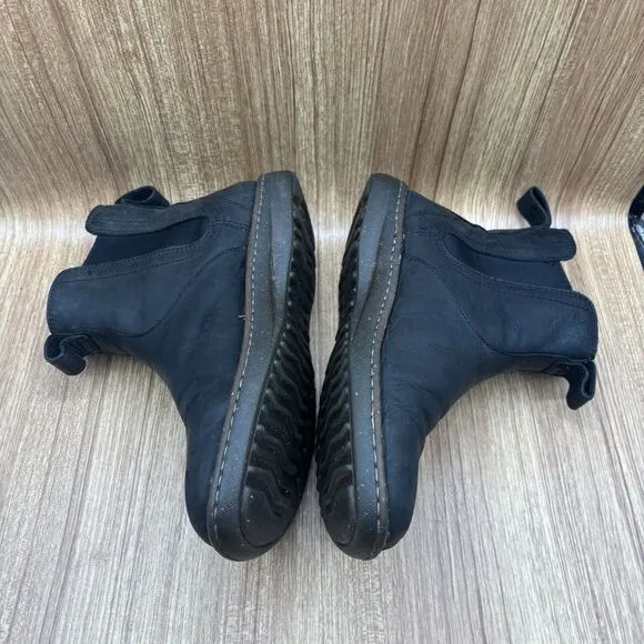 UGG Mens Black Leather Chelsea Short Wool Lined Boots Size 11 Euro 44.5