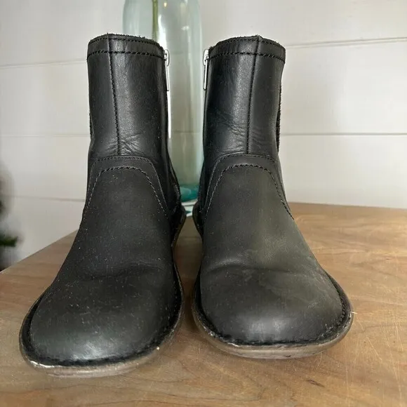 Ugg Neevah Short Boots Women's Black Round Toe Size 6