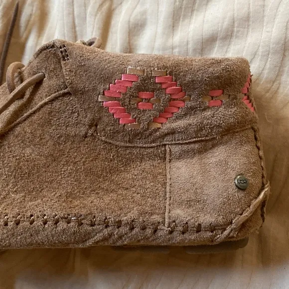 Ugg new short boots Rustic weave chestnut