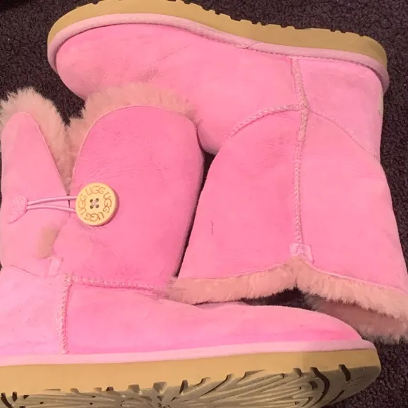 UGG PINK BAILEY BUTTON BOOTS