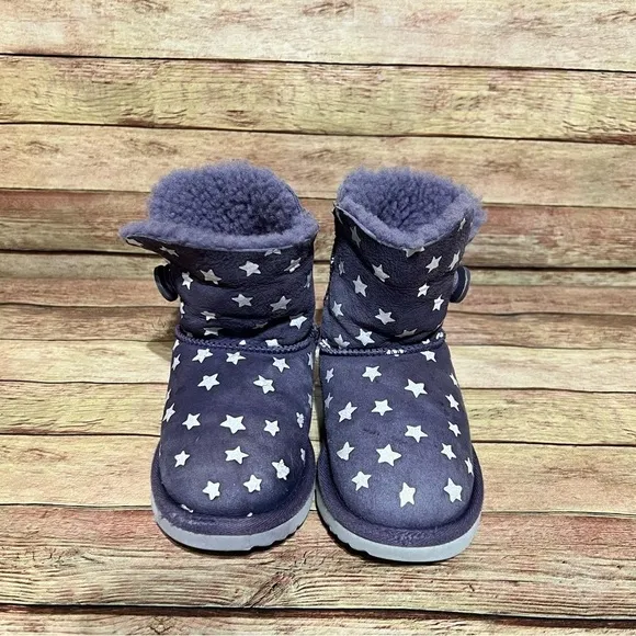 Ugg Purple Star Bailey Button Short Boots