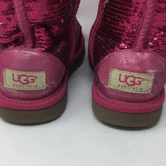 Ugg Sequins Sparkle Hot Pink Short Boots 36 5