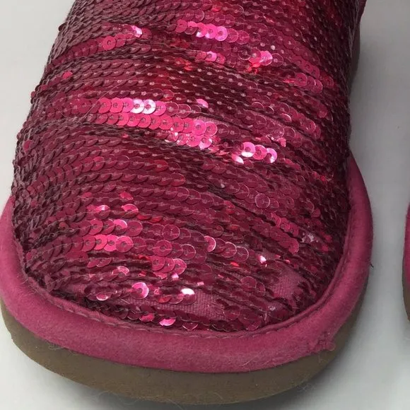 Ugg Sequins Sparkle Hot Pink Short Boots 36 5