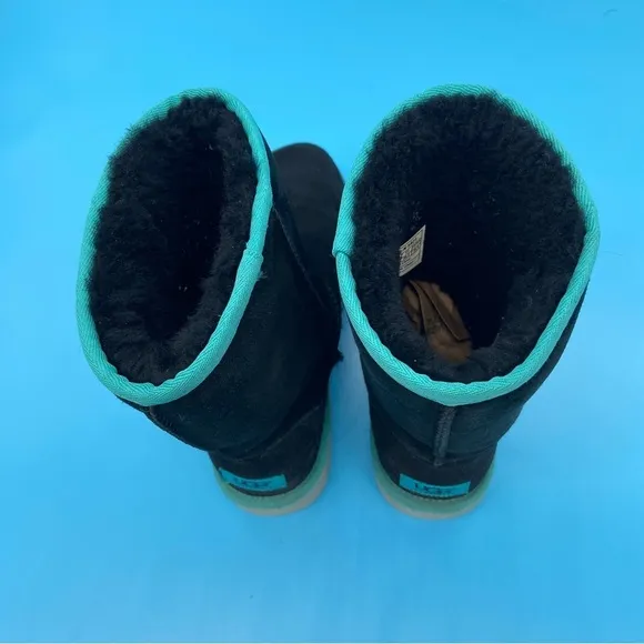 UGG Short Boots Black and Teal Boots Size 8