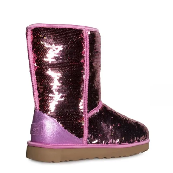 UGG Short Pink Sequin Boots.  NWOT