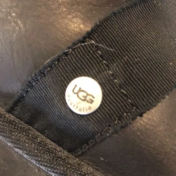 UGG Tall Black Suede Wrapped Bow Boots Sz 7