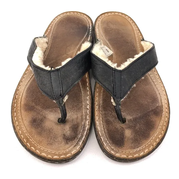 UGG Tasmania Shearling Thong Sandals 14