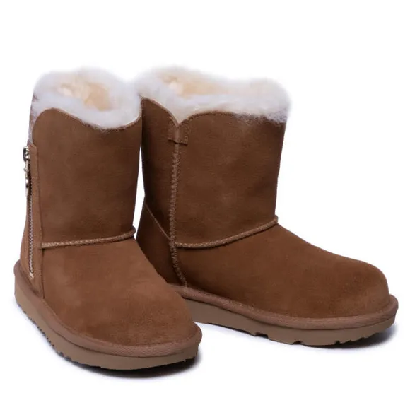 UGG Toddlers Bailey Zip Short Boots Chestnut Size 12C