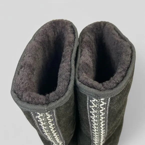 UGG Ultra Tall Winter Boots Women’s Size M8-L9 Black Sheepskin Pure Wool Braided