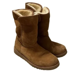 UGG Women's Amie Slim Short Wedge Boots Brown Size 6