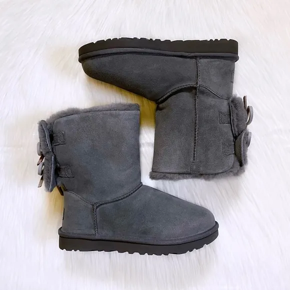 UGG Women’s Classic Double Bow Short Charcoal Boots