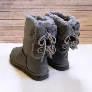 UGG Women’s Classic Double Bow Short Charcoal Boots