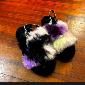 UGG Women's Multi-Color Fluffy Sandals