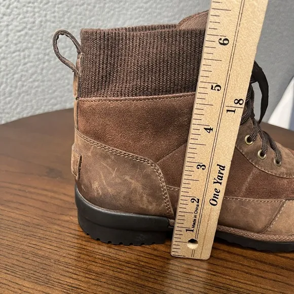 Ugg Womens Shoes Size 7 Brown Cayli Waterproof Leather Suede Lace Up Boot