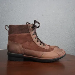 Ugg Womens Shoes Size 7 Brown Cayli Waterproof Leather Suede Lace Up Boot