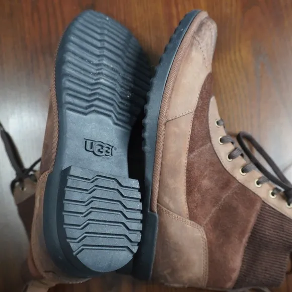 Ugg Womens Shoes Size 7 Brown Cayli Waterproof Leather Suede Lace Up Boot
