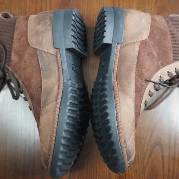 Ugg Womens Shoes Size 7 Brown Cayli Waterproof Leather Suede Lace Up Boot