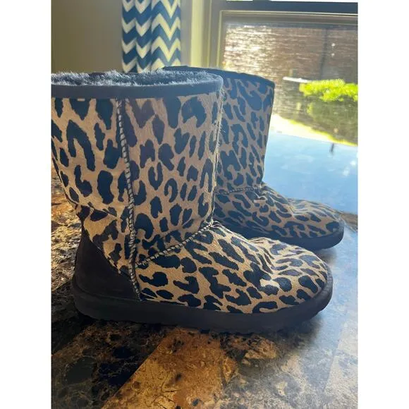 UGG Womens Size 10 Exotic Cheetah Pony Hair Short Boots SN 1002790