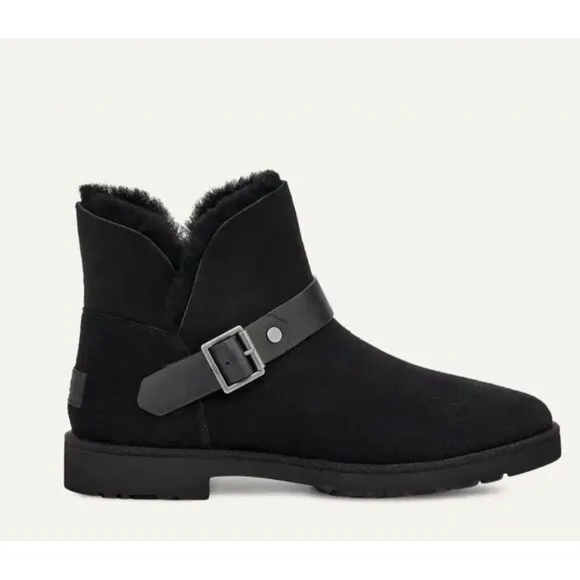 UGG Women’s Timely Short Buckle Boots In Black Sz 5 New