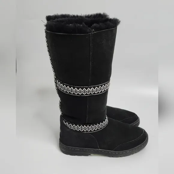 Ugg y2k sundance revival black tall boots sz 7