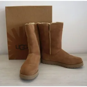UGG 1013462 Women's Sz 5 Chestnut Suede Michelle Shearling-Lined Tall Boots