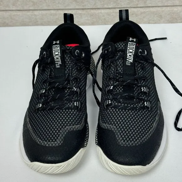 Under Armour BlockCity 3.0 Lace Up Low Basketball Sneaker Shoes Black White 7.5