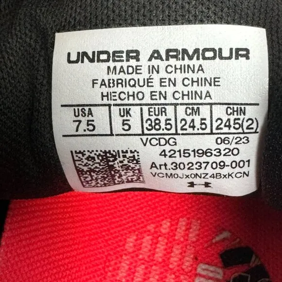Under Armour BlockCity 3.0 Lace Up Low Basketball Sneaker Shoes Black White 7.5