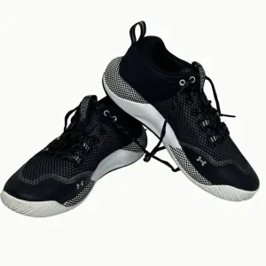 Under Armour BlockCity 3.0 Lace Up Low Basketball Sneaker Shoes Black White 7.5