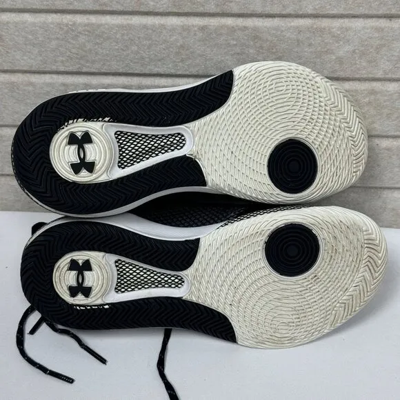 Under Armour BlockCity 3.0 Lace Up Low Basketball Sneaker Shoes Black White 7.5
