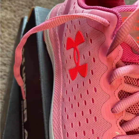 Under Armour Girls size 4 Pink Shoes light weight model-UA GS CHARGED IMPULSE