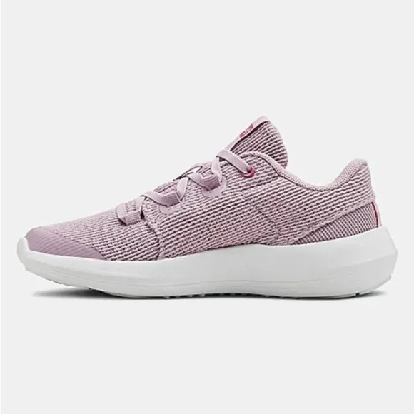 Under Armour Pink Fog &amp; White Ripple 2.0 AL Running Shoe - Kids Size 5.5Y