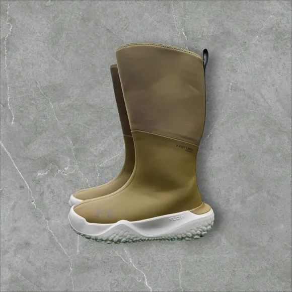 Under Armour tall Rain boots 16&quot; H Size 9 Green Rare