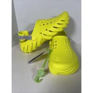 US 10 Crocs Echo Clogs Men's Yellow Acidity Comfort Reflective Strap Sandals NWT
